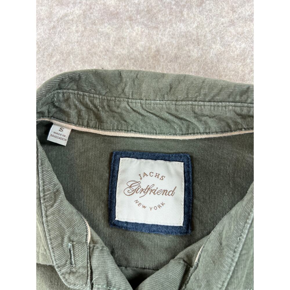 Jachs Girlfriend Women's Mini Corduroy Button Up Shirt Sage Olive Green Size S - Picture 3 of 7